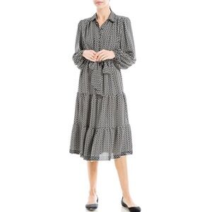 Max Studio Black and White Long Sleeve Dress size S